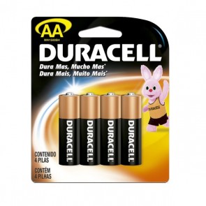 Pilha Pequena Duracell AA c/4