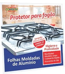 Folhas de Alumínio Conserv Fogão 12 folhas 27x27cm