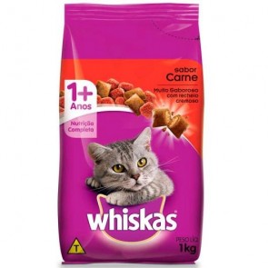Ração Whiskas Sabor Carne Para Gato Adulto 900g