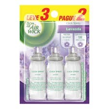 Refil Purificador Bom Ar Air Wick Click Spray Lavanda 03 unidades