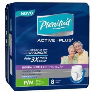 Roupa Íntima Plenitud Pro Plus Unissex P/M Com 8 unid.