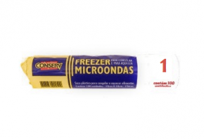 Saco Plástico para Congelar e Aquecer Alimentos Conserv 1L 19cm x 23cm c/100