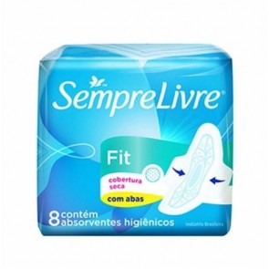 Absorvente Fit Cobertura Seca Com Abas Sempre Livre c/8