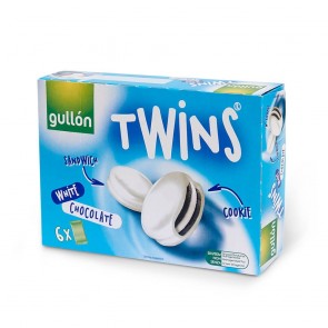 Biscoito Twins Recheado Sabor Baunilha C/ Cobertura de Chocolate Branco 252g