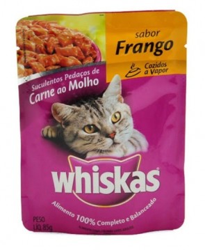 Alimento Para Gatos Whiskas Sachê Sabor Frango 85g
