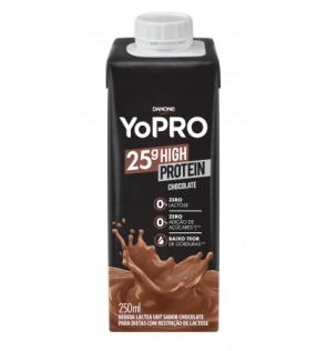 Bebida Láctea Danone Yopro Chocolate Zero Lactose 25g High Protein 250ml