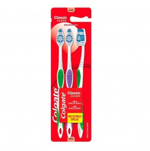 Kit Escova Dental Colgate Classic Clean 3 Unidades